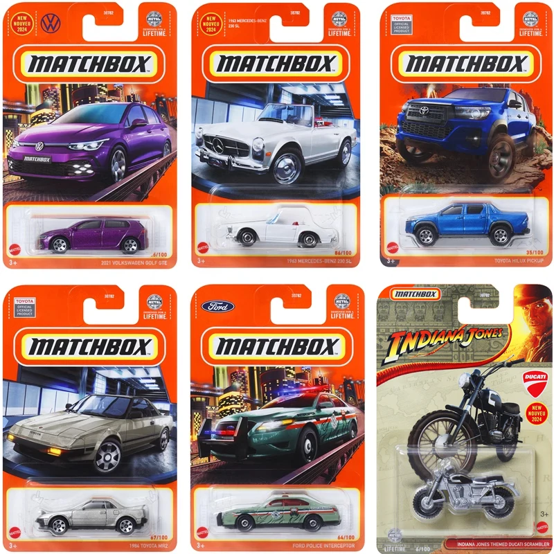 Mattel Matchbox Car Diecast 1/64 Toys for Boys Ducati Motorcycle Citroen AMI Benze CLA Volkswagen Golf Ford Police Model Gift