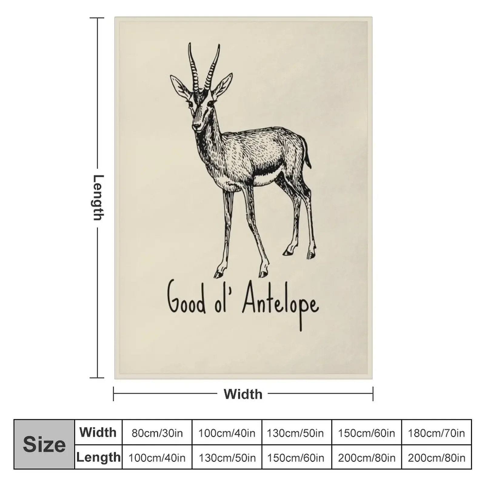 Good ol' Antelope Drawing - Black Throw Blanket Loose Decorative Beds Decorative Sofa Soft Plush Plaid Blankets