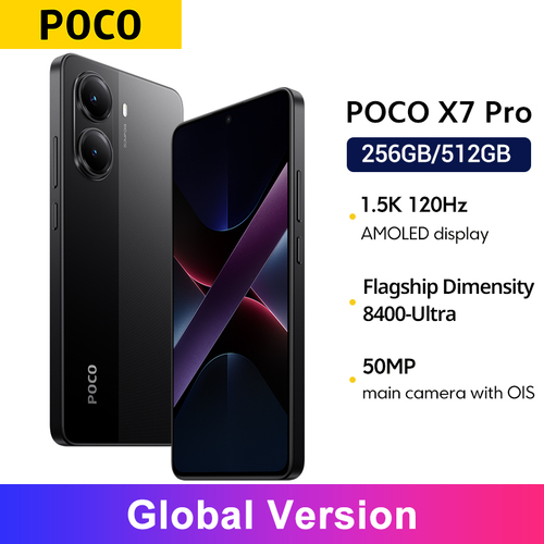 Global Version POCO X7 Pro Smartphone Dimensity 8400-Ultra 90W HyperCharge 6000mAh 6.67" AMOLED display NFC 50MP main camera - View 1 Global Version POCO X7 Pro Smartphone Dimensity 8400-Ultra 90W HyperCharge 6000mAh 6.67" AMOLED display NFC 50MP main camera - View 1