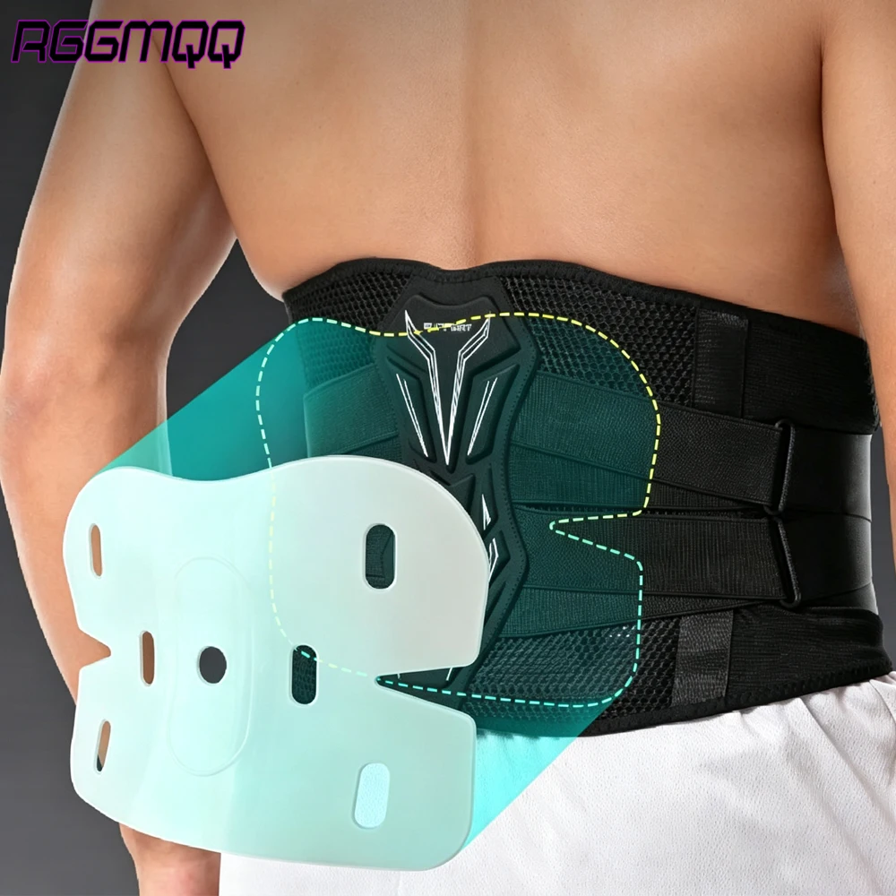 Breathable 3D Lumbar Support Belt with Spring Stabilizers & Dual Straps,Back Brace for Lower Back Pain Relief, Workout Office