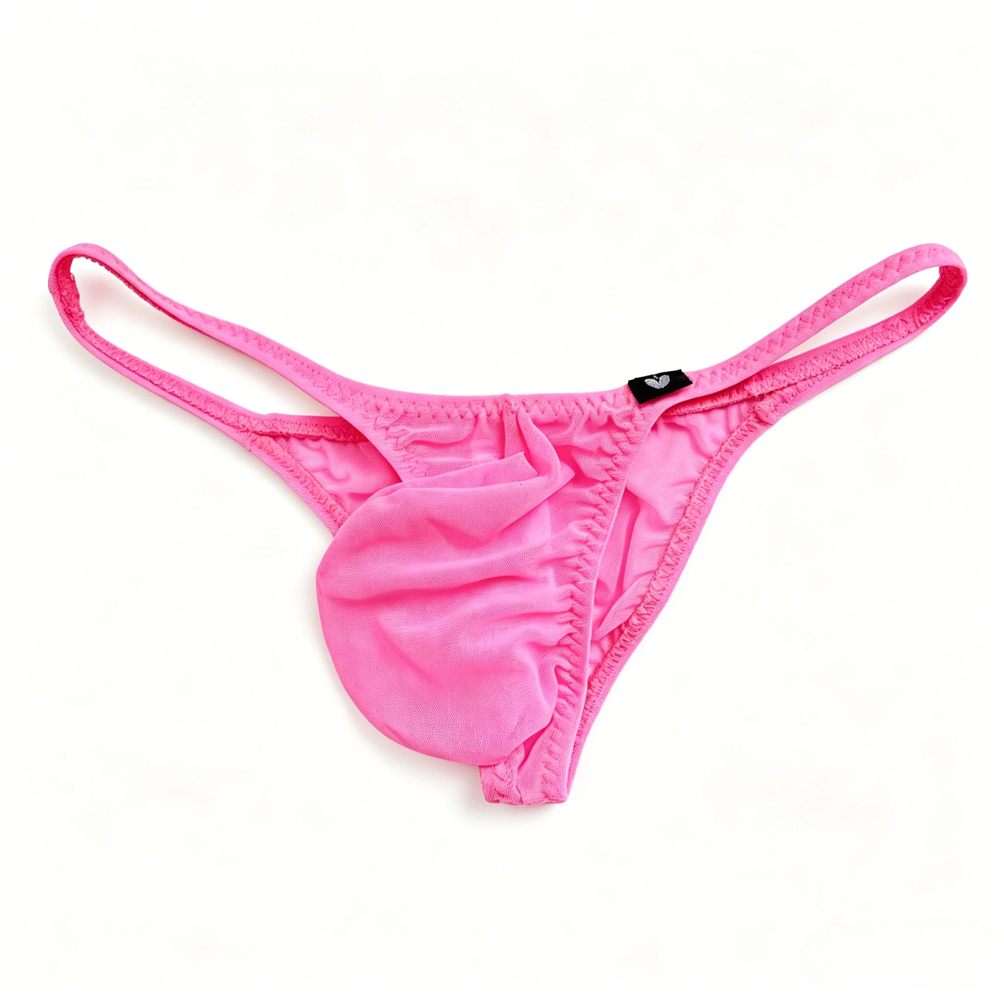 Breathable Mesh Men Bikini Panties, Low Rise High Elastic Half Hip Wrap, Solid Color Male Triangle Underpants