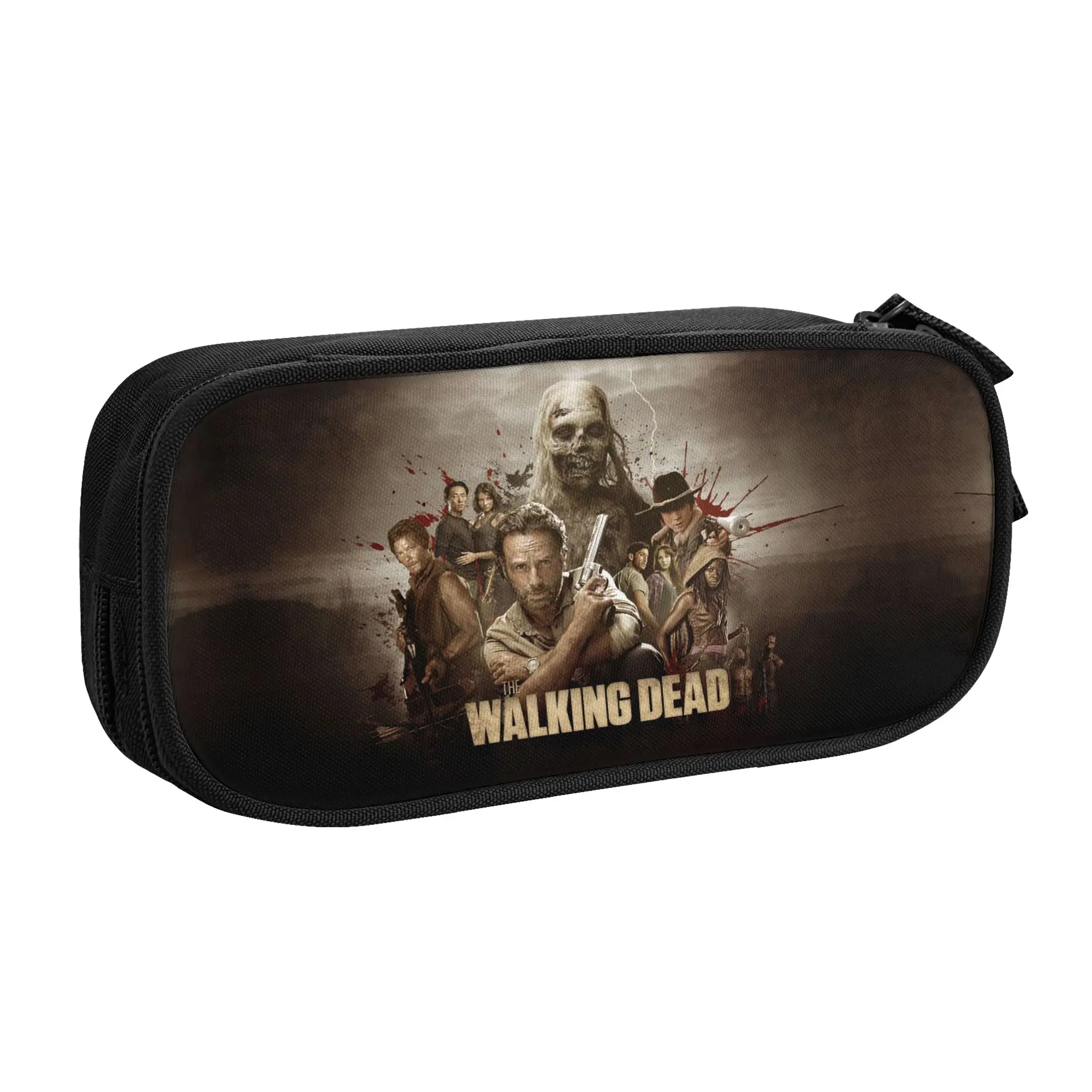 Horror Zombie TV Show The Walking Dead Pencil Cases for Boy Girl Large Capacity  Pen Box Bag Stationery