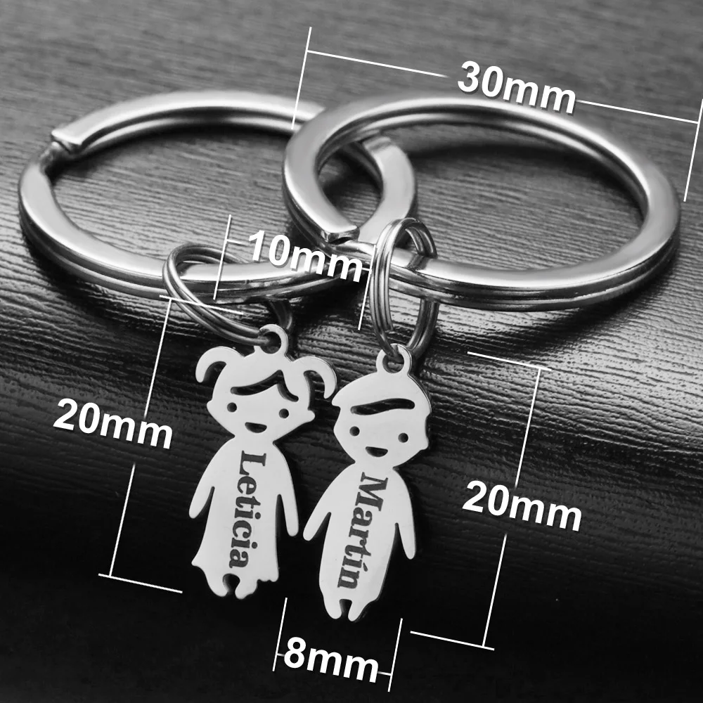 Personalized Baby Keychain Family Gifts Custom Name Date Boys Girls For Newborn Couples Keyring Stainless Steel Keyring P031