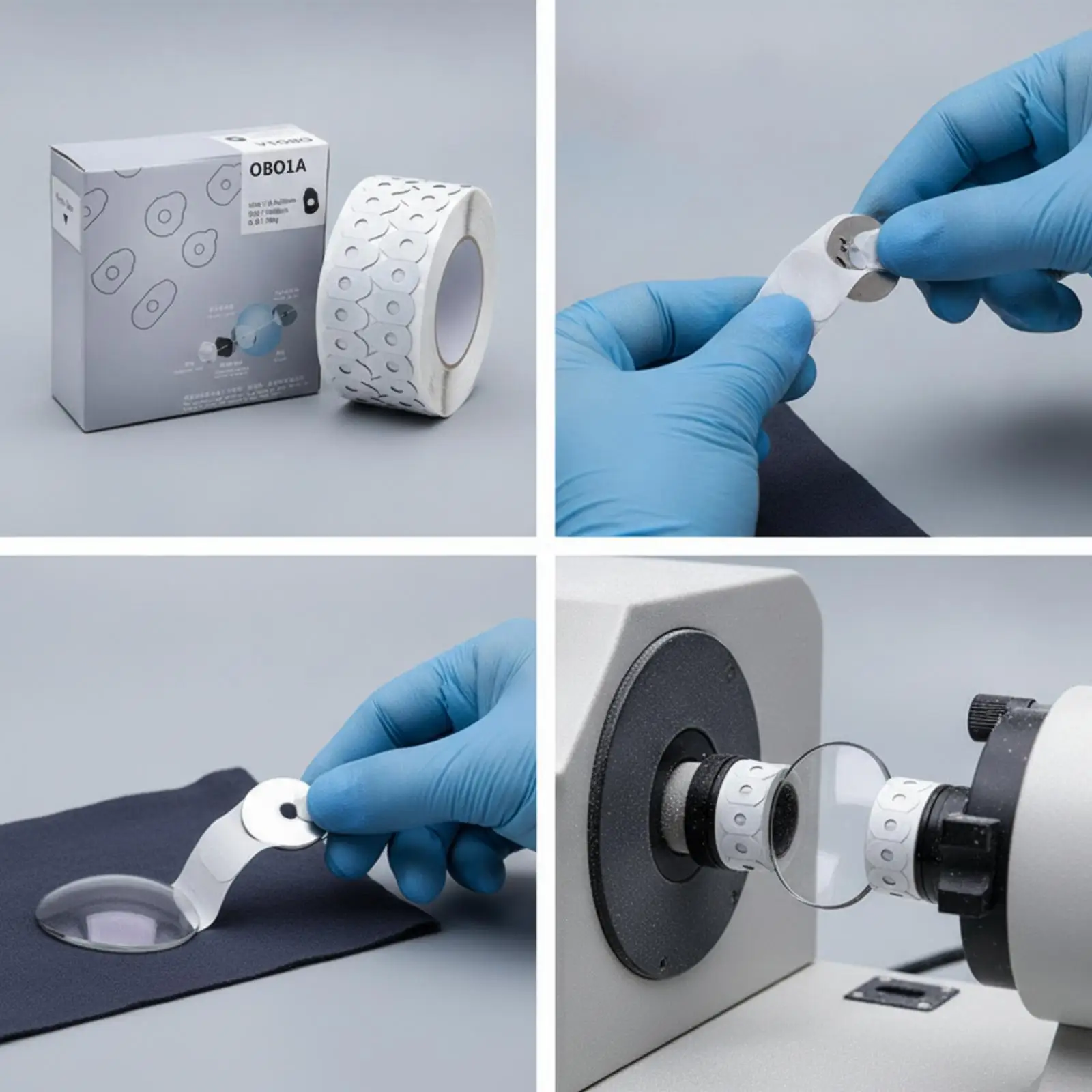 Lens Grinding Sticker Roll with Central Hole for Secure Optical Lens Positioning During Polishing and Assembly Work