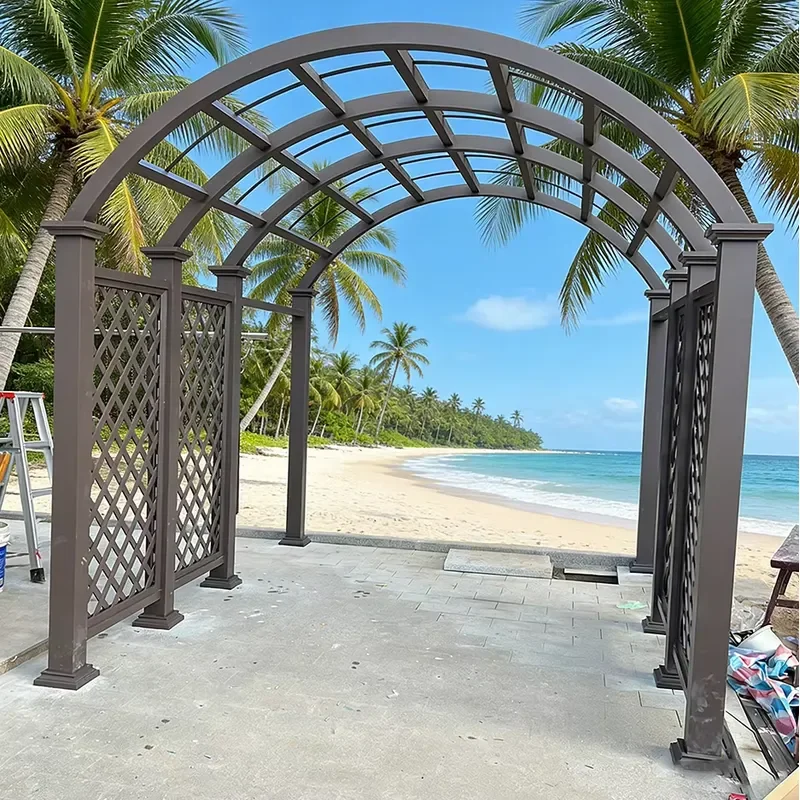 Pathway Arched Trellis Tunnel Kit Aluminum Frame Eco-Friendly Design for Safety Fencing Creating Long Floral Walkway Public
