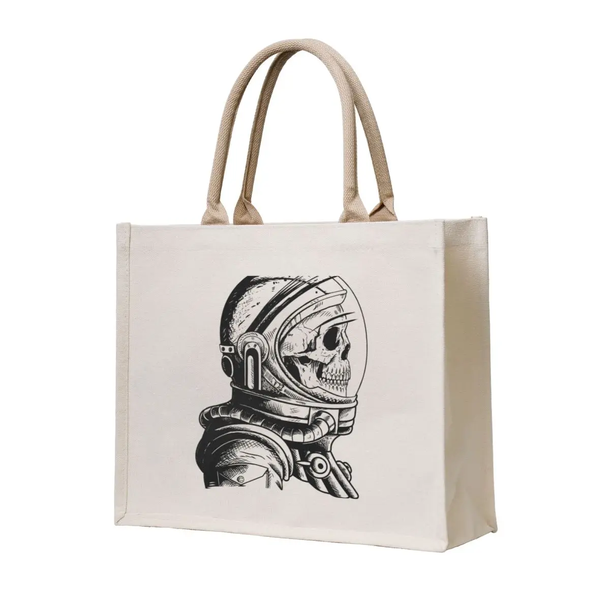 

Skull in an astronaut helmet Sticker Tote Bag Beach bag hand bags Customizable tote bag large tote