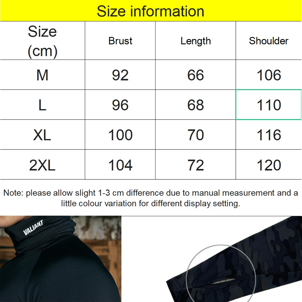 Men\'s t-Shirts Long Sleeve Fitness Gym Clothing High Neck Training Sports Wear First Layer Dry Fit Compression Bodybuilding New