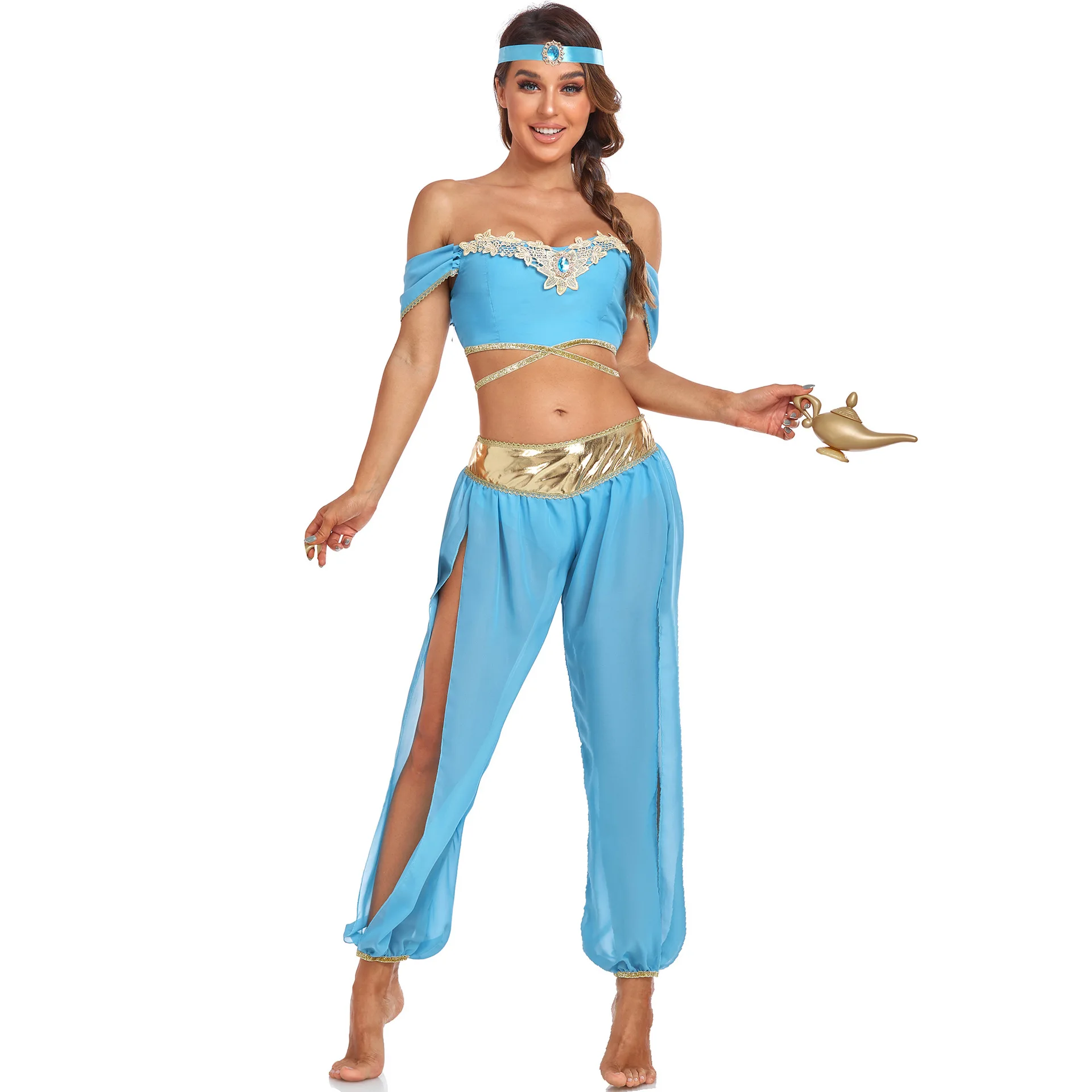 New Aladin and The Magic Lamp Princess Jasmine Cosplay Costume Adult Carnival Party Fancy Dress Up Halloween Costumes