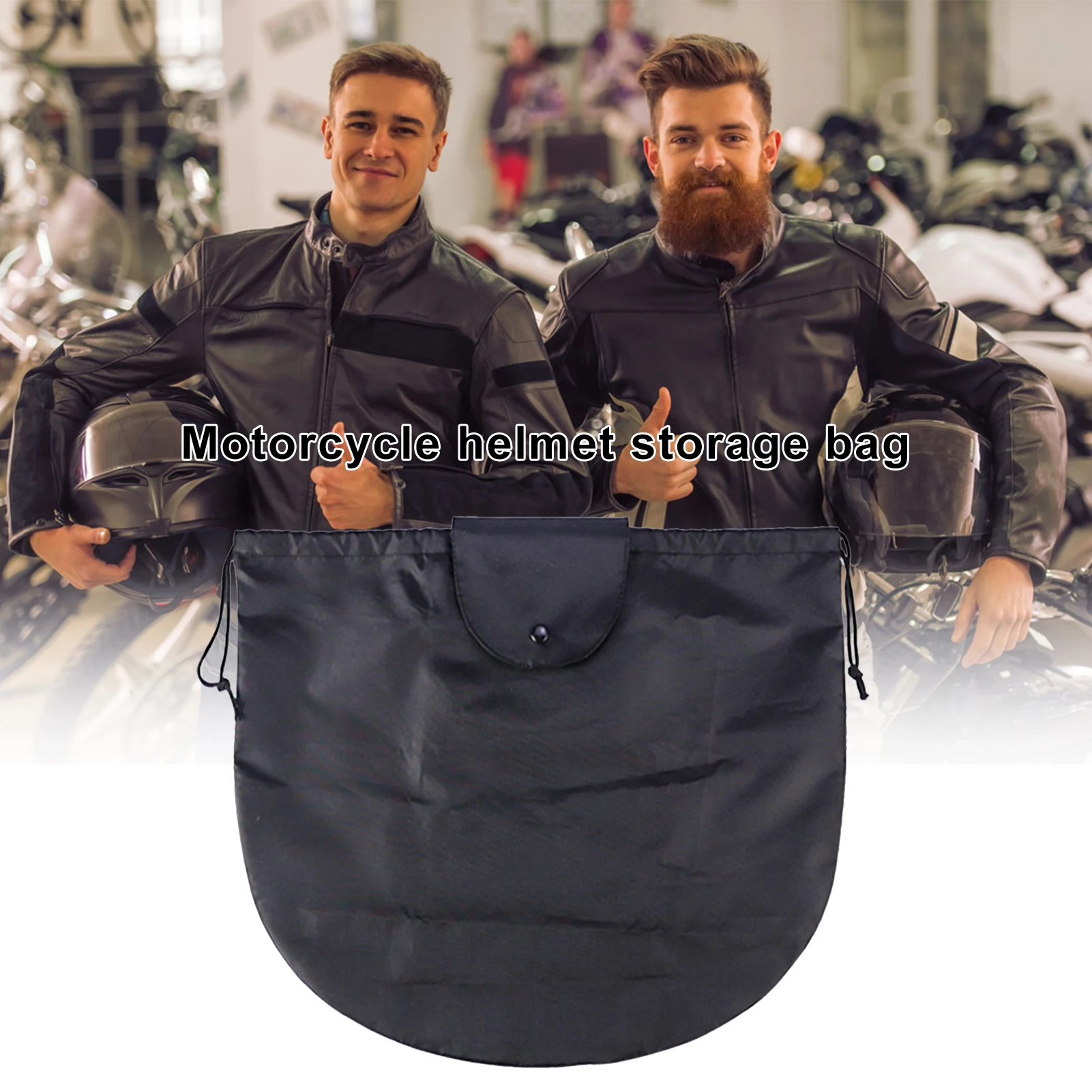 Portable Motorcycle Helmet Storage Bag Hockey Helmet Backpack Waterproof Oxford Cloth Drawstring Design Multi-Purpose