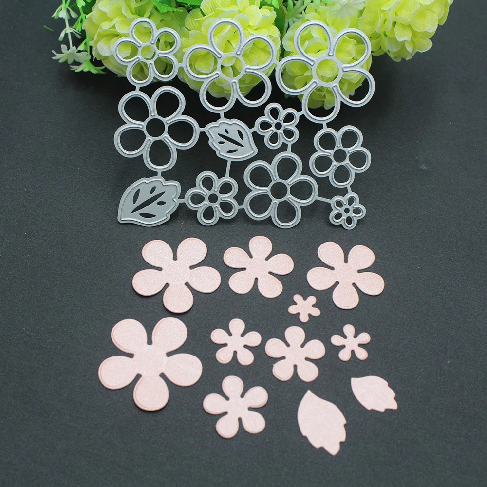 Petals Metal Cutting Dies Cut Die Mold Wedding Flower Border Scrapbook Paper Craft Knife Mould Blade Punch Stencils Dies