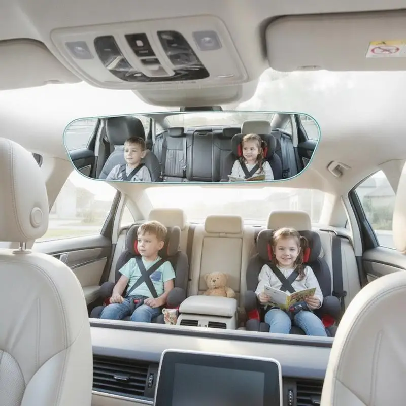 Wide Angle Convex Car Rearview Mirror Sun Visor Antiglare Velcro Fastening Glare Protection for Outdoor Driving