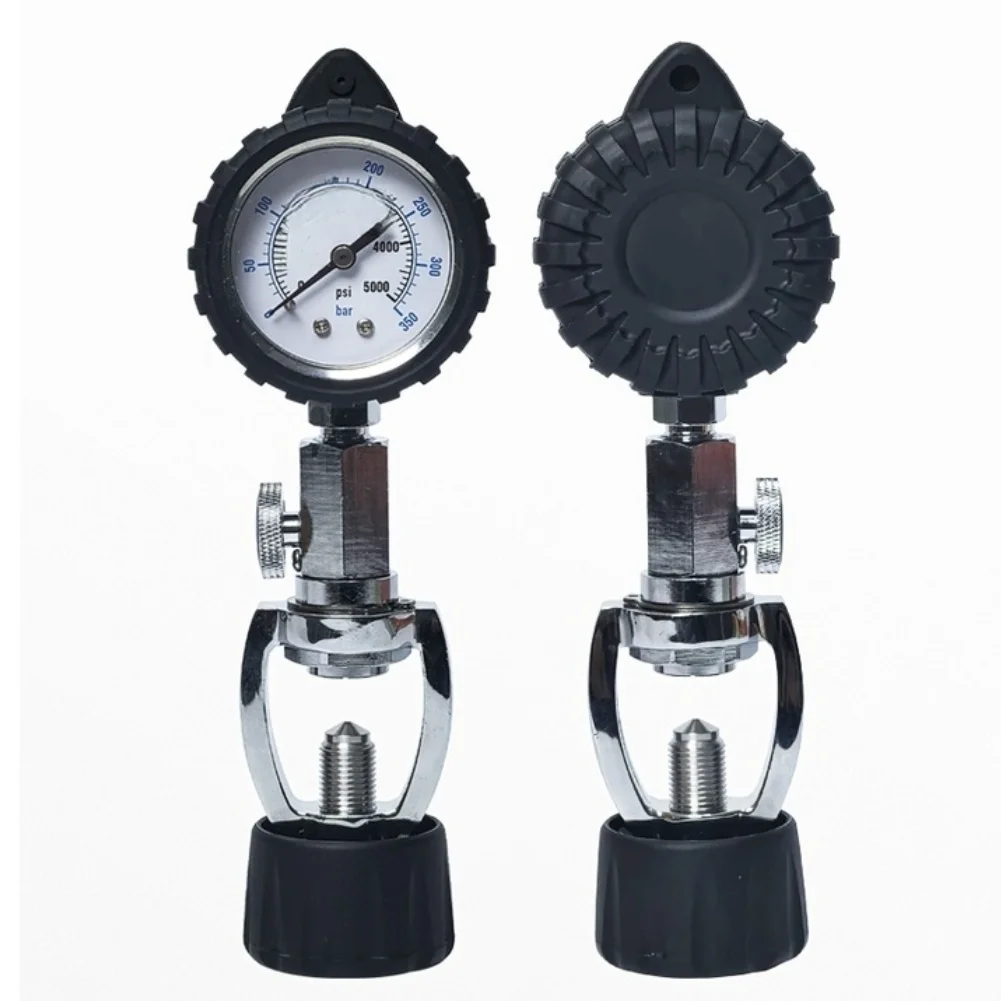 scuba-diving-tank-pressure-gauge-0-350bar-clear-for-dial-for-yoke-regulator-with-rubber-cover-underwater-instrument