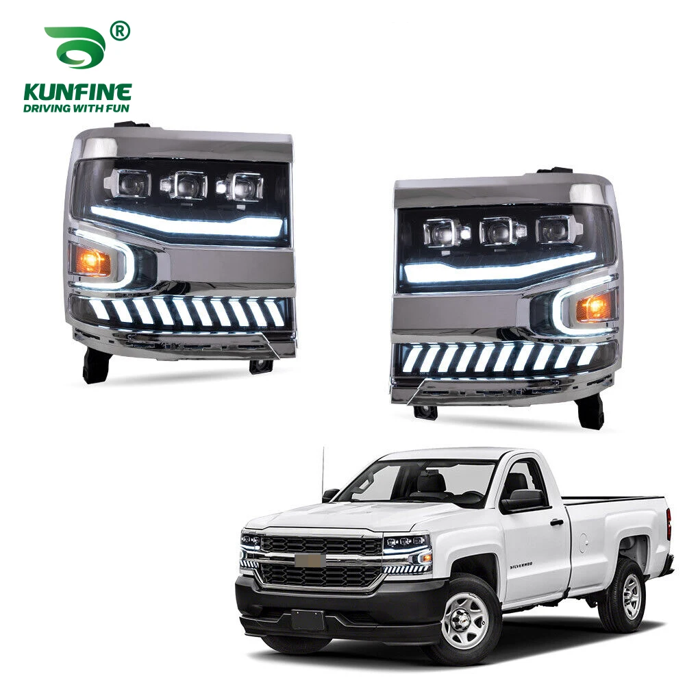 

Car Styling Pair Of Car Headlight Assembly For Chevrolet silverado 2016-2018 LED Head Lamp Car Tuning Light Parts Plug And Play