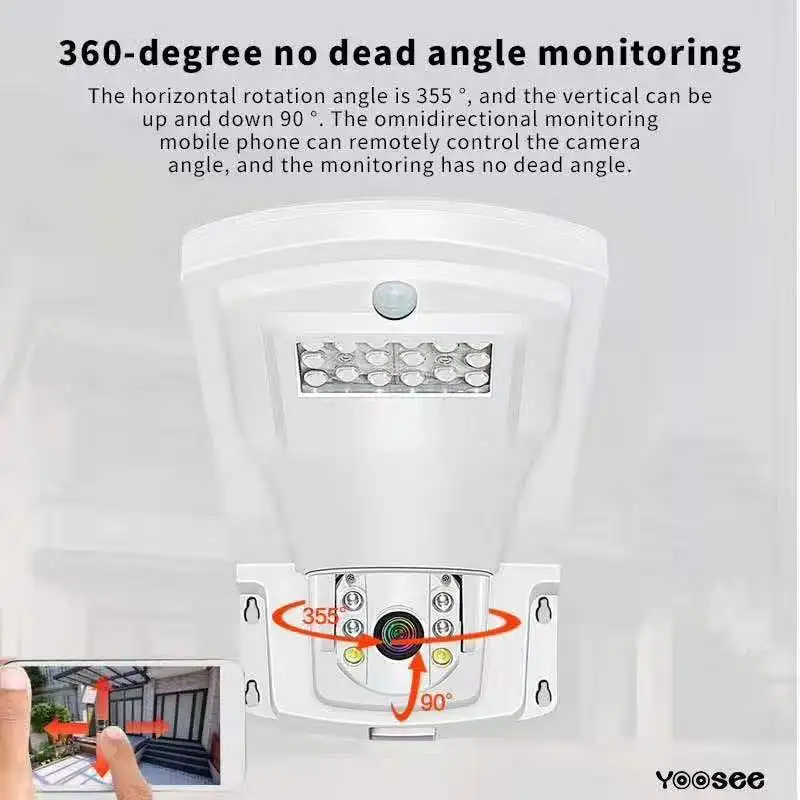 

2MP 1080P Yoosee прожектор двора лампа беспроводная PTZ IP-камера полноцветный монитор ночного видения домашней безопасности CCTV