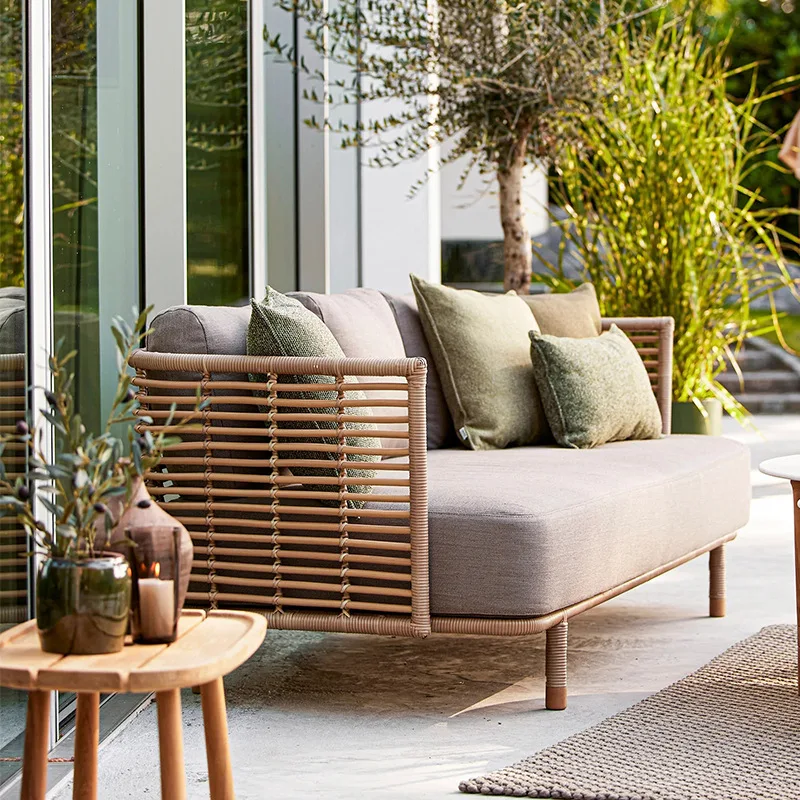 Outdoor rattan sofa leisure courtyard outdoor balcony rattan chair waterproof sunscreen homestay combination furniture