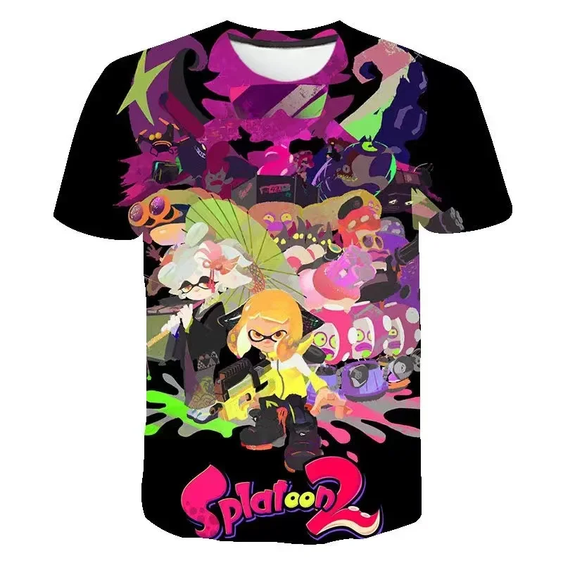 Splatoon 3D Print T-Shirts Men Women Fashion FPS Graffiti Game O-Neck Short Sleeve T Shirt Harajuku Kids Tees Tops Boys Clothing