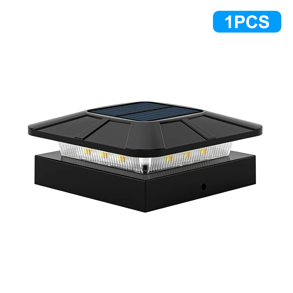 Solar Post Cap Lights Outdoor Waterdichte LED-dekverlichting met 2 kleurmodi 4x4 hekpalen Licht voor Patio Garden Yard Decor - afbeelding 1