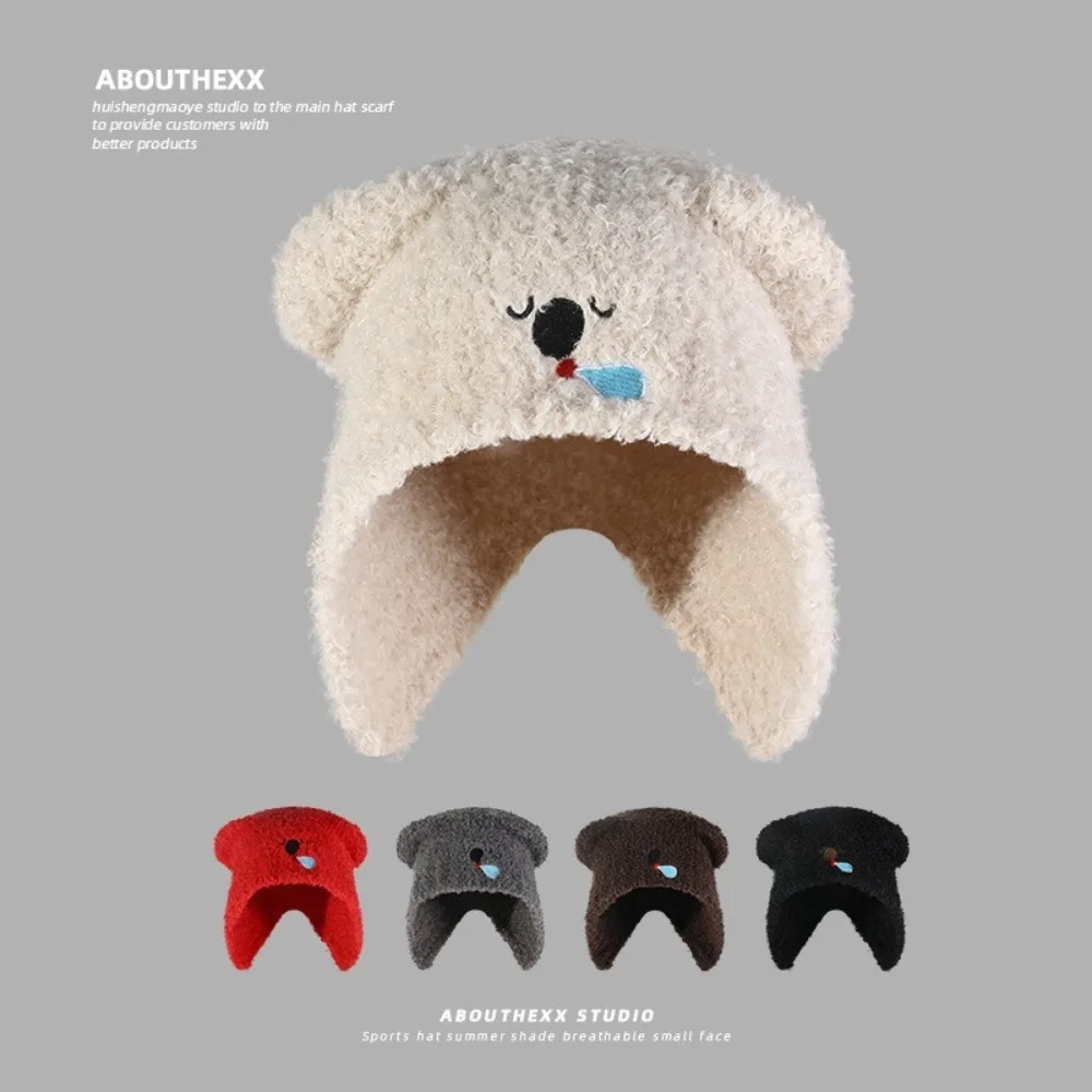 Thickened Velvet Earmuffs Beanie Cap Winter Warm Ear Protection Windproof Hat Cute Capybara Soft Ear Protection Cap