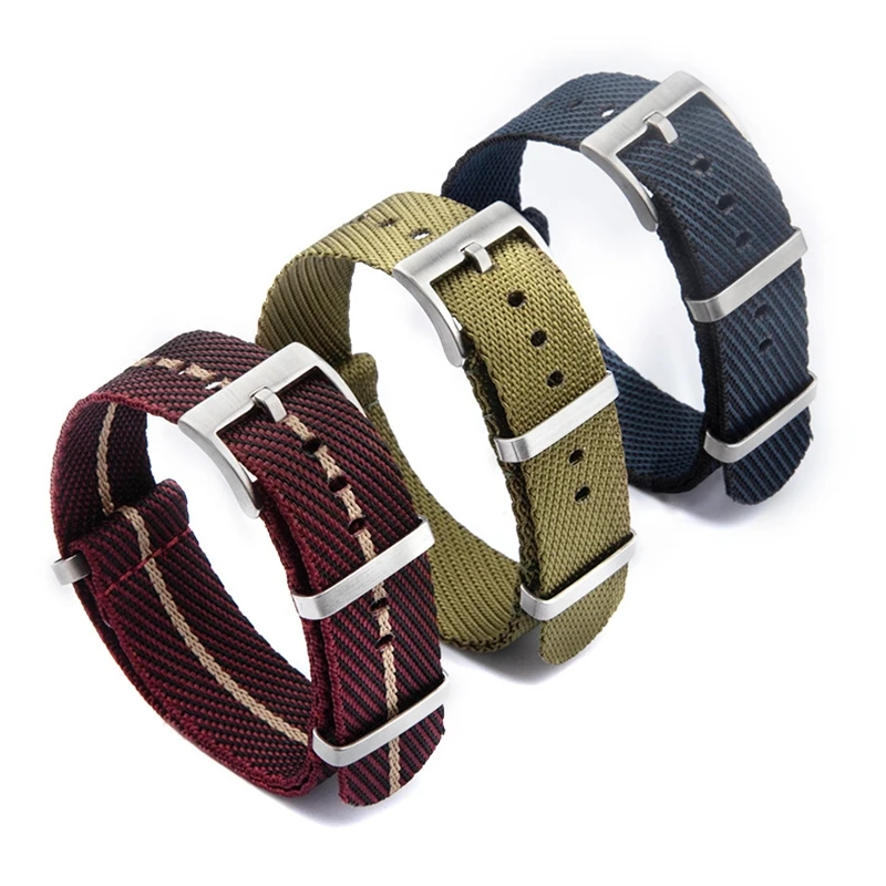 20mm 22mm Geometrisches Design Nylon NATO Canvas Uhrenarmband für Herren und Damen, Gewebtes Musterband, Universelles Tudor Armband Ersatzteil – Detail 4
