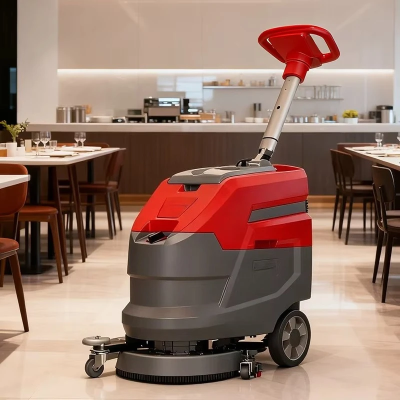 Foldable Commercial Walk-behind Floor Cleaning Machine Electric Walk Behind Floor Cleaner Scrubber for Restaurant