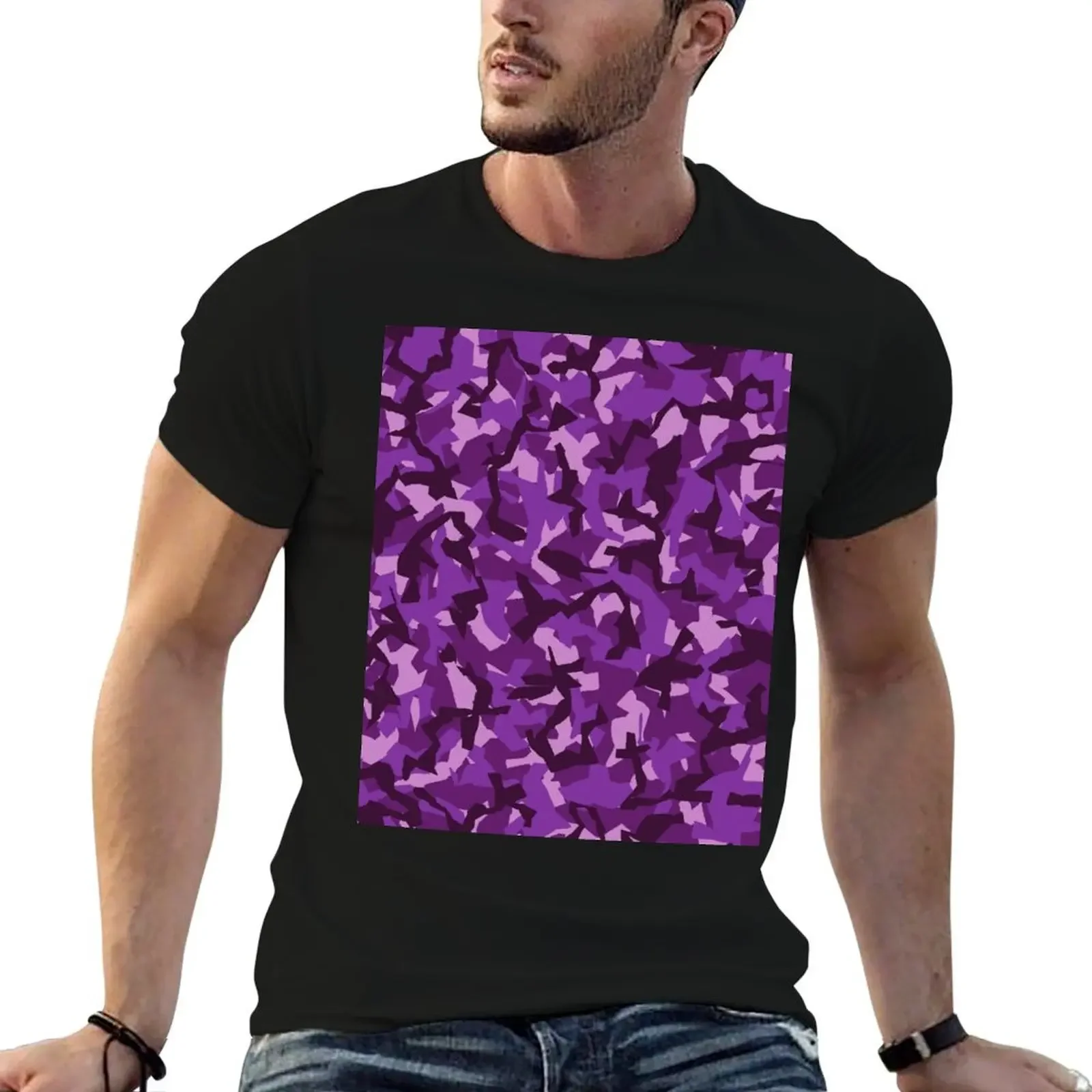 

Purple Camo T-Shirt Clothing summer 2025 T-shirts man plain t shirts for men graphic