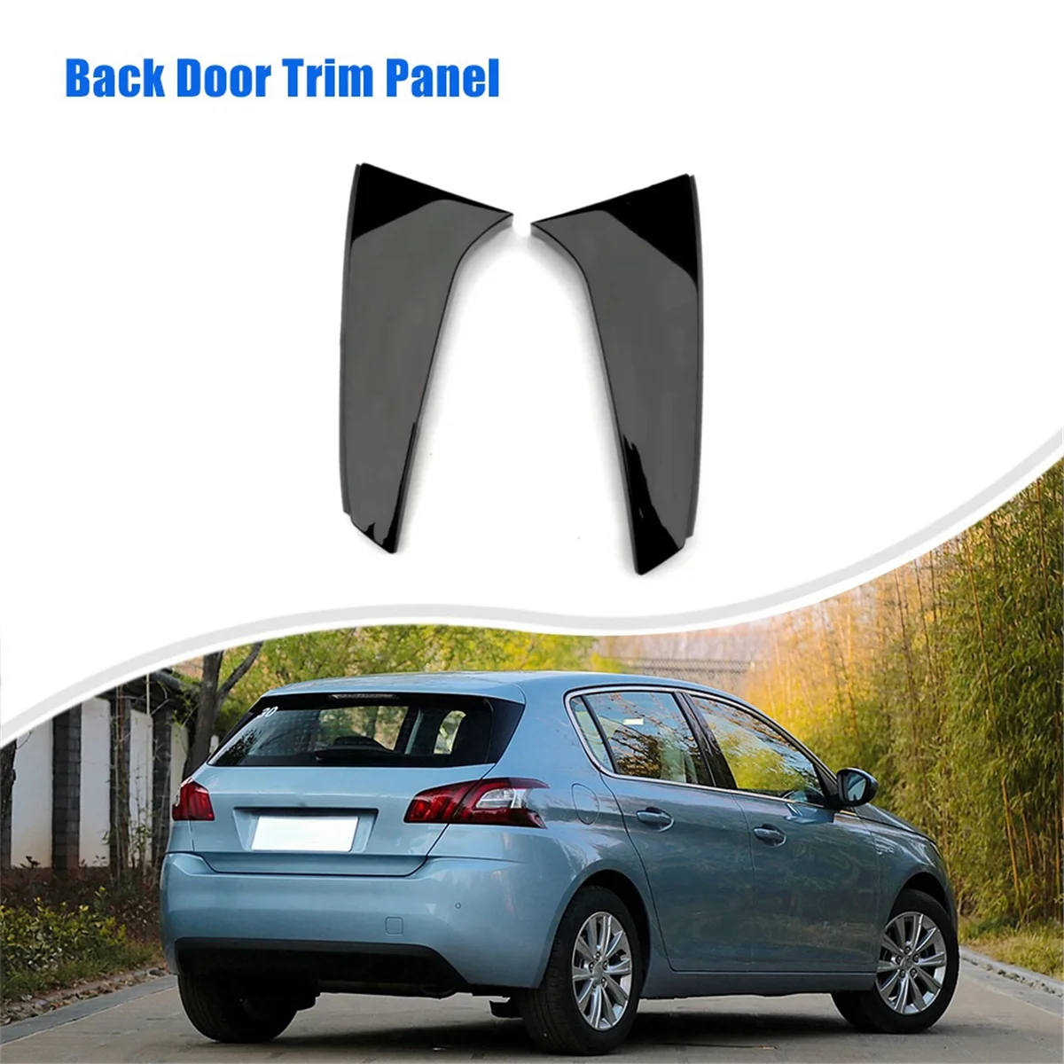 For 308S Back Door Trim Panel Tail Door Deflector Back Door Black Trim Strip 96779565XT 96779567XT Rear Deflect