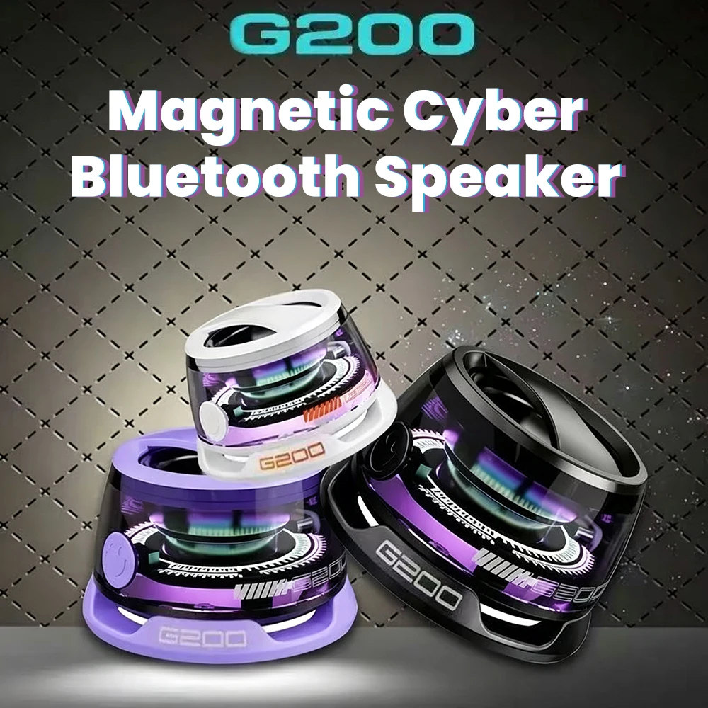 Magnetic Cyber Bluetooth Speaker Portable Full-Range Speaker With RGB Color-Changing Lights High-Definition Sound Quality