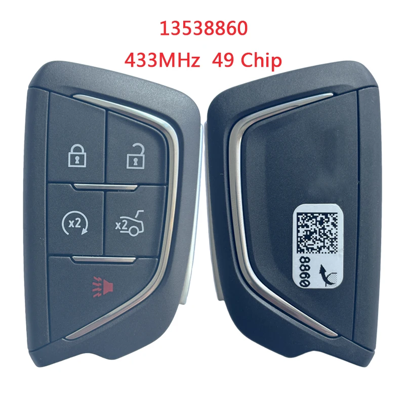 HNKeys For Cadillac Smart Remote Key 4+1 Button 433MHz 49 Chip 13538860