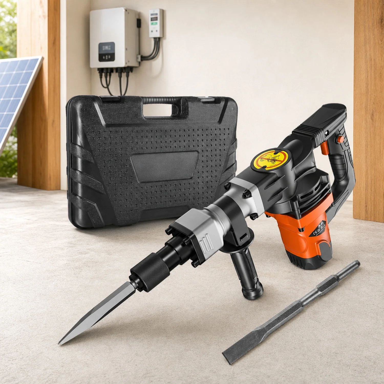 Demolition Jack Hammer Concrete Breaker 1400W Electric 2 Chisel Bit