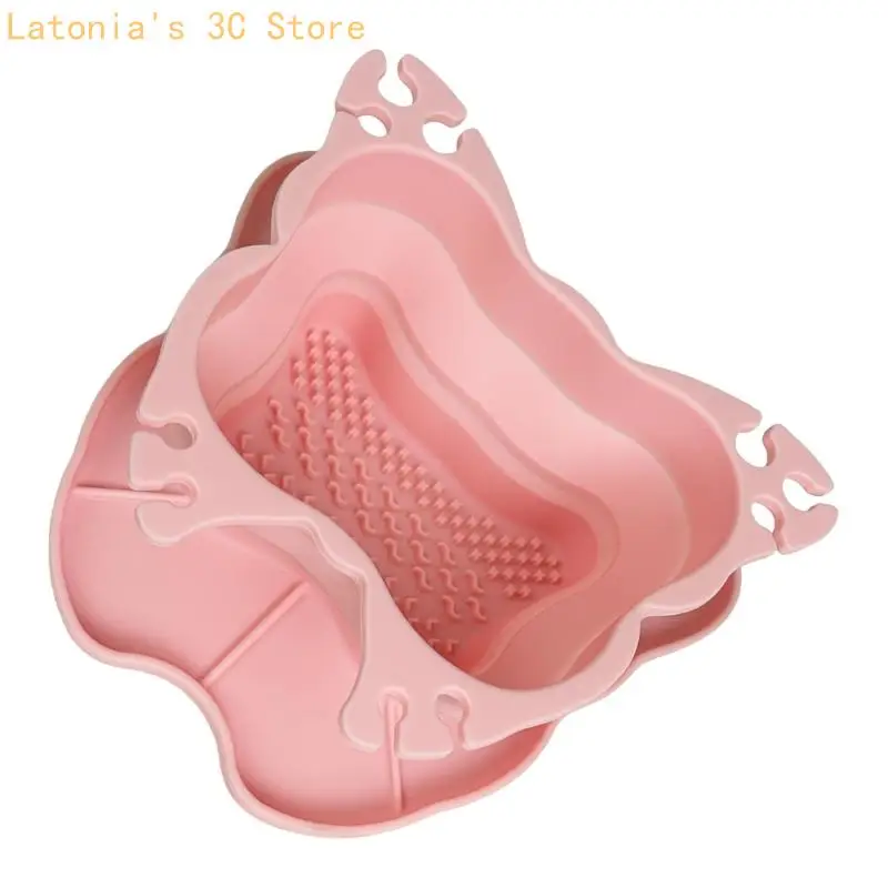 Make-up-Pinsel-Malpinsel-Spülbecher mit strukturierter Innenseite und Pinselhaltern X3UB – Detail 3