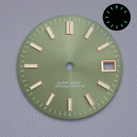 Cadran de montre de haute qualité, nouveau, 28,5 mm, logo S, effet soleil, compatible avec les mouvements japonais NH35/NH36, cadran vert luminescent, accessoires de modification de montre 4
