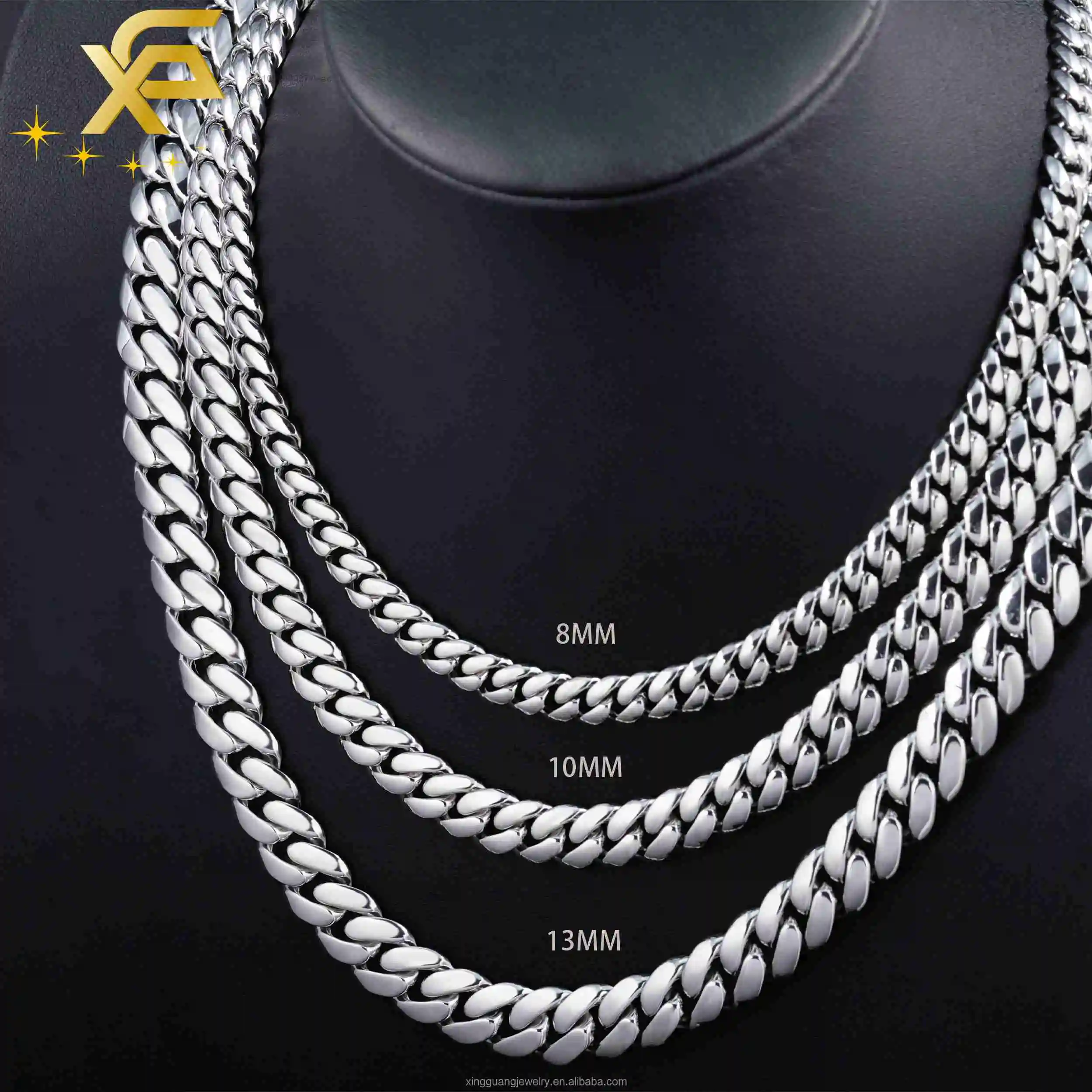 Hip Jewelry Hop Gold Plated 925 Sterling Silver 12mm Wide Heavy Silver Cuban Chain for Mens Jewelry..