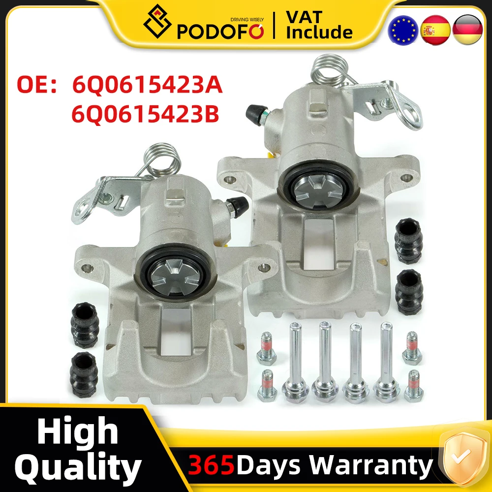 2PCs Rear Right & Left Disk Brake Calipers for Audi A2 Seat Cordoba Ibiza III V VW Polo 9N 6Q0615423A 6Q0615423B 6Q0615424A