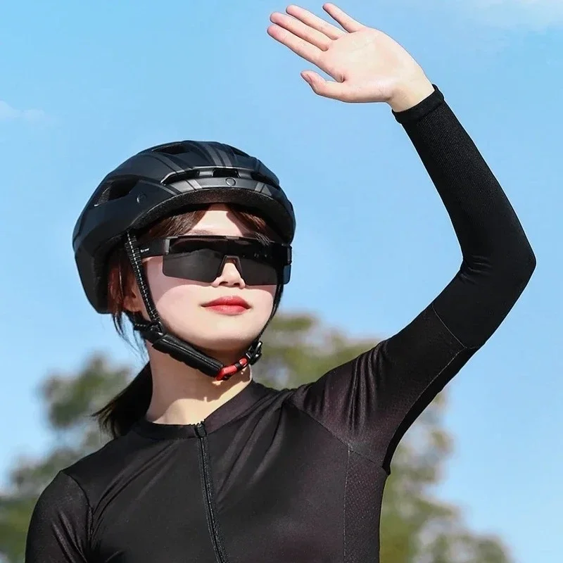 Mangas de braço em tecido gelado de ajuste confortável – Proteção UV, capas longas respiráveis de secagem rápida para corrida, ciclismo e esportes ao ar livre