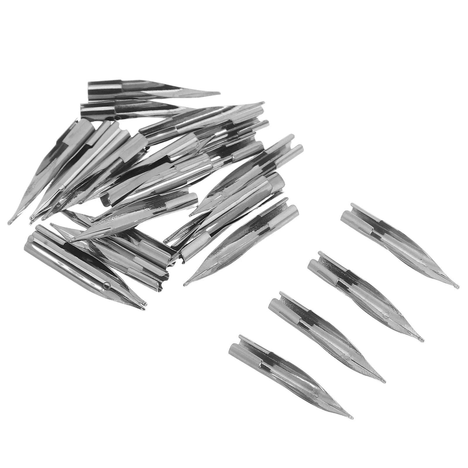 

25Pcs Steel Pen Nibs 0.38mm Replacement Durable Smooth Writing Fine Point for Fountain Pen Drawing Calligraphy Office