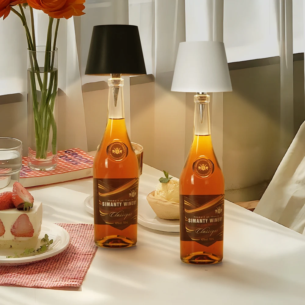 LED Wireless Wine Bottle Lamp Portable Touch Table Lamp Wireless LED Desk Lamp Creative Ambient Night Lamp
