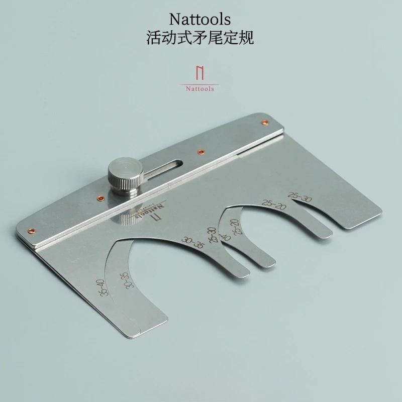 Nattools Pattern Template Assisted Cutting Die Stainless Steel Ruler Adjustable Belt Spear Tail Fixed Specification Belt End