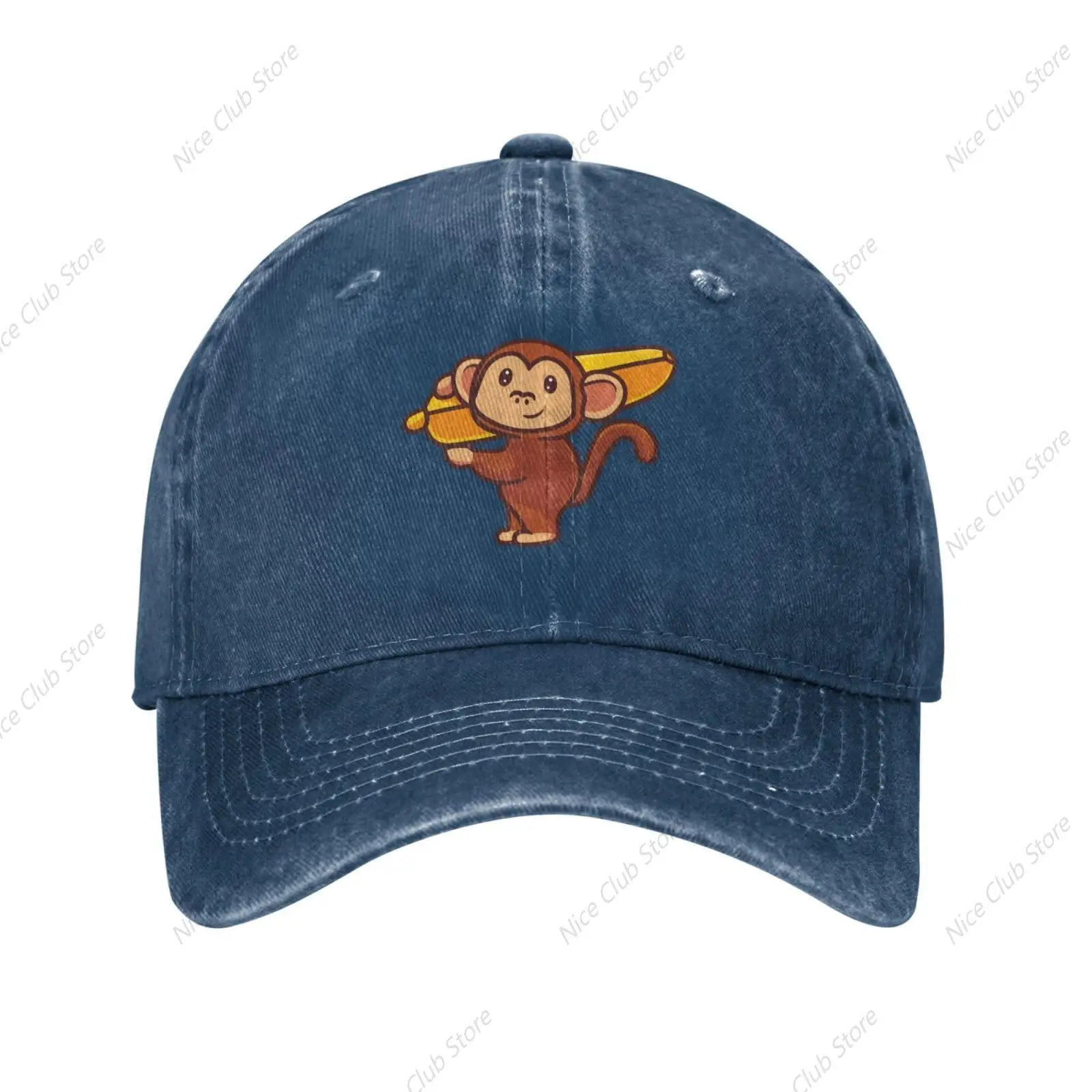 

Cute Monkey Carrying Banana Baseball Cap Women Men Hat Vintage Cowboy Hats Trucker Sun Hat