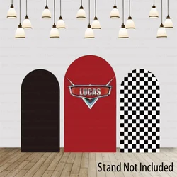 Disney Red Black Racing Cars Theme Arch Backdrop Cover Boys Birthday Photo Photography Background Cover Baby Shower Background