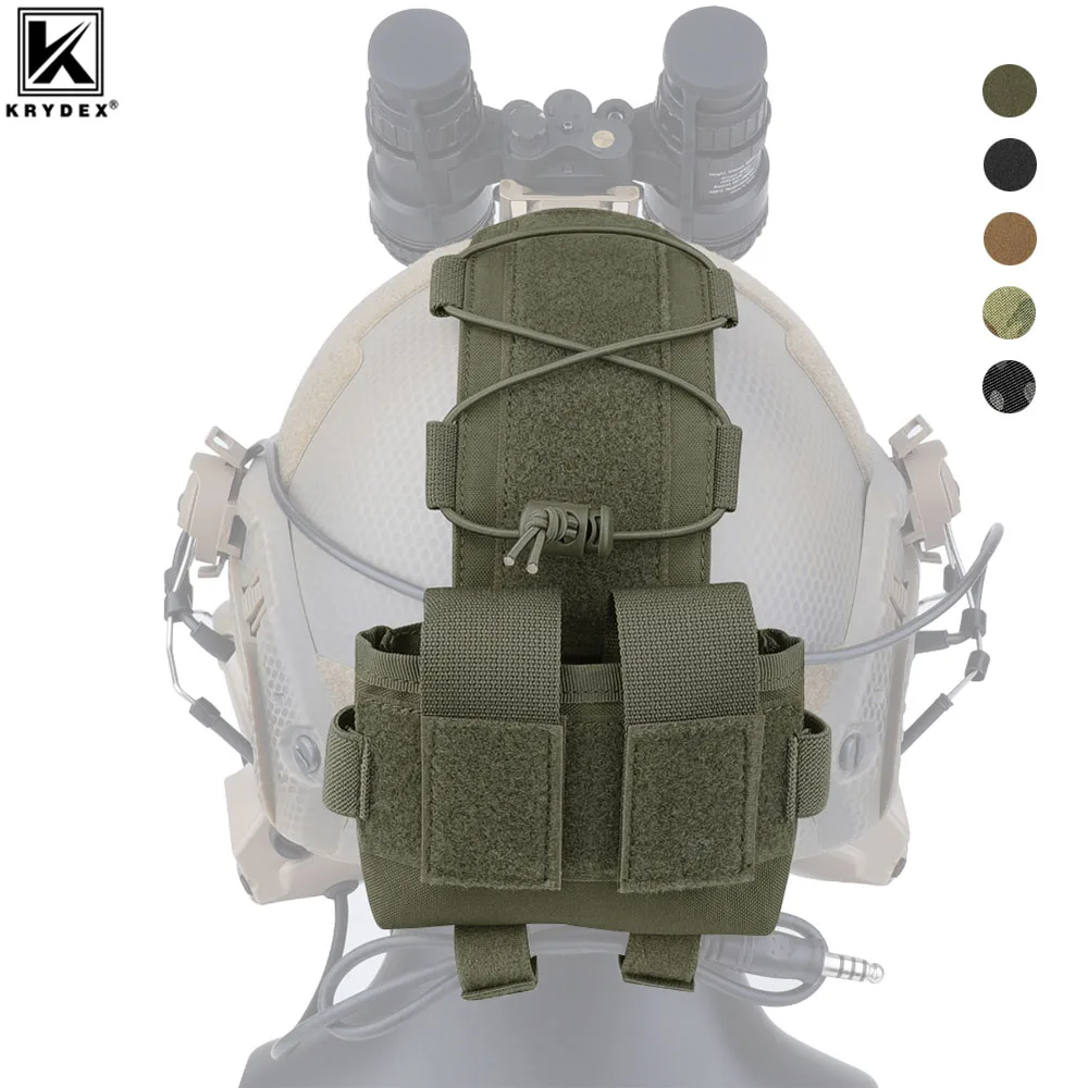 KRYDEX Tactical Helmet Pouch MK2 Battery Box Counterweight Pouch Remote Battery Helmet Accessory Storage Bag with Hook and Loop