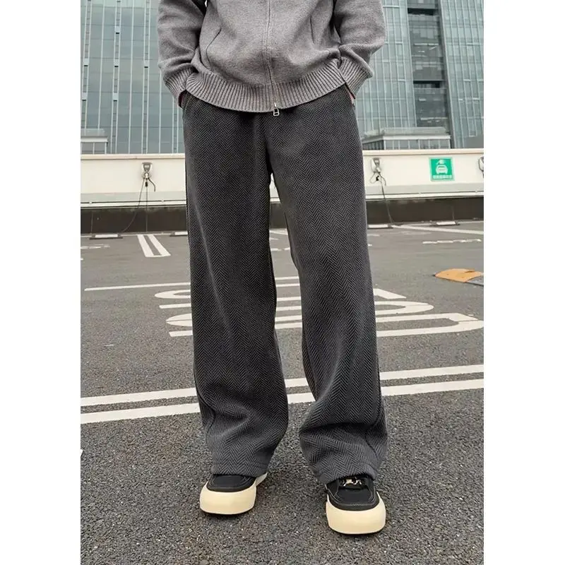 American Retro Cotton Men's Loose Straight Leg Casual Pants Autumn Spring Drapey Folded Parachute Soldier Pants Versatile Lei...