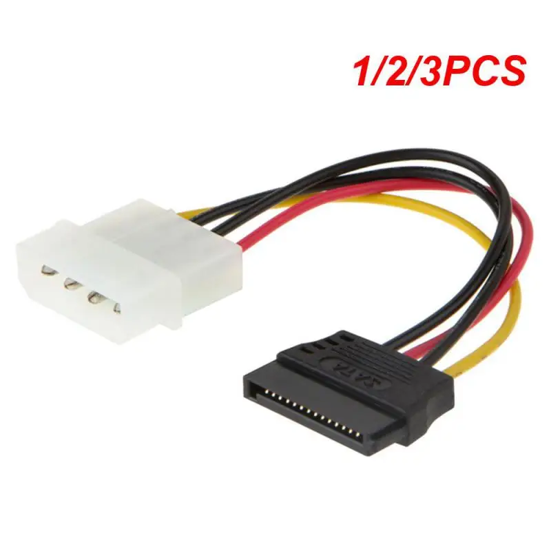 1/2/3PCS Adapter Cable IDE 4Pin Male To 3 Port SATA Female Splitter Hard Drive Power Supply Cable SATA Cable 22cm