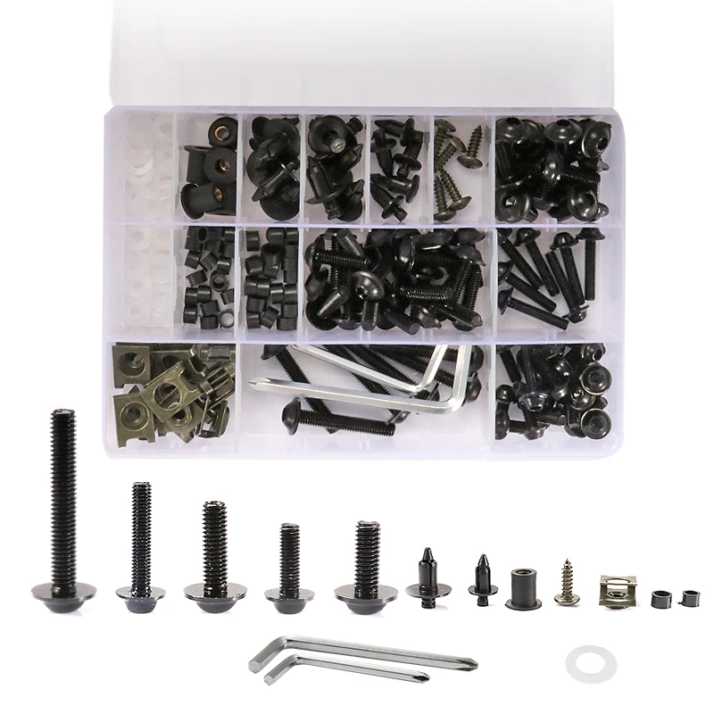 

1 Set Motorcycle Install Remove Tools 194pcs Scooter Moto Universal Replacing Screws Motorcycle Retro Full Fairing Bolts Kit Nut