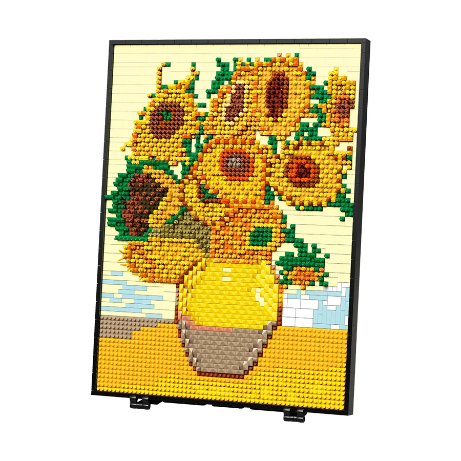 

Sunflowers Photo Frame Building Blocks Micro Diamond Bricks 3D Models Adult Blocks Sets Desktop Ornament