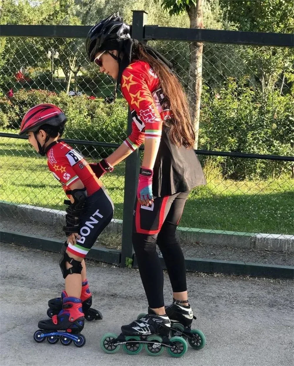 child team skate dump roze BONT racing Skinsuit speed Inline Roller kids practise Skate skinsuit Fast skating triathlon ciclismo