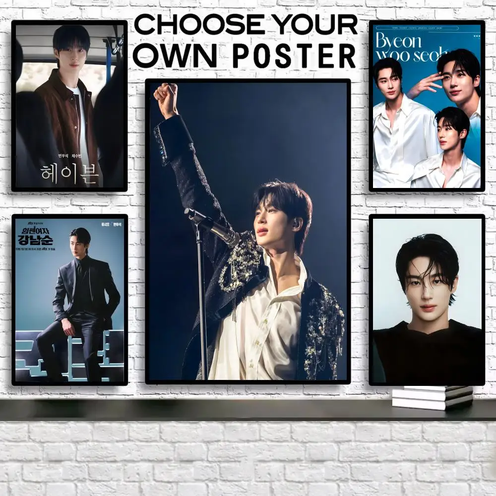 

Korea Model B-byeon woo seok Painting Calligraphy Poster Frameless Canvas Wall Art Perfect For Hallway Home Decoration Holiday