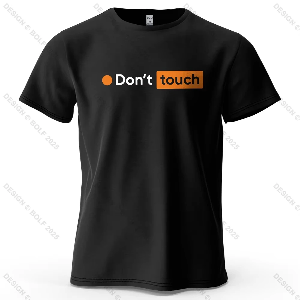 Do Not Touch Printed Short Sleeved T-shirt 100% Pure Cotton Breathable Retro Printed Top for Women and Men Summer Casual Wear