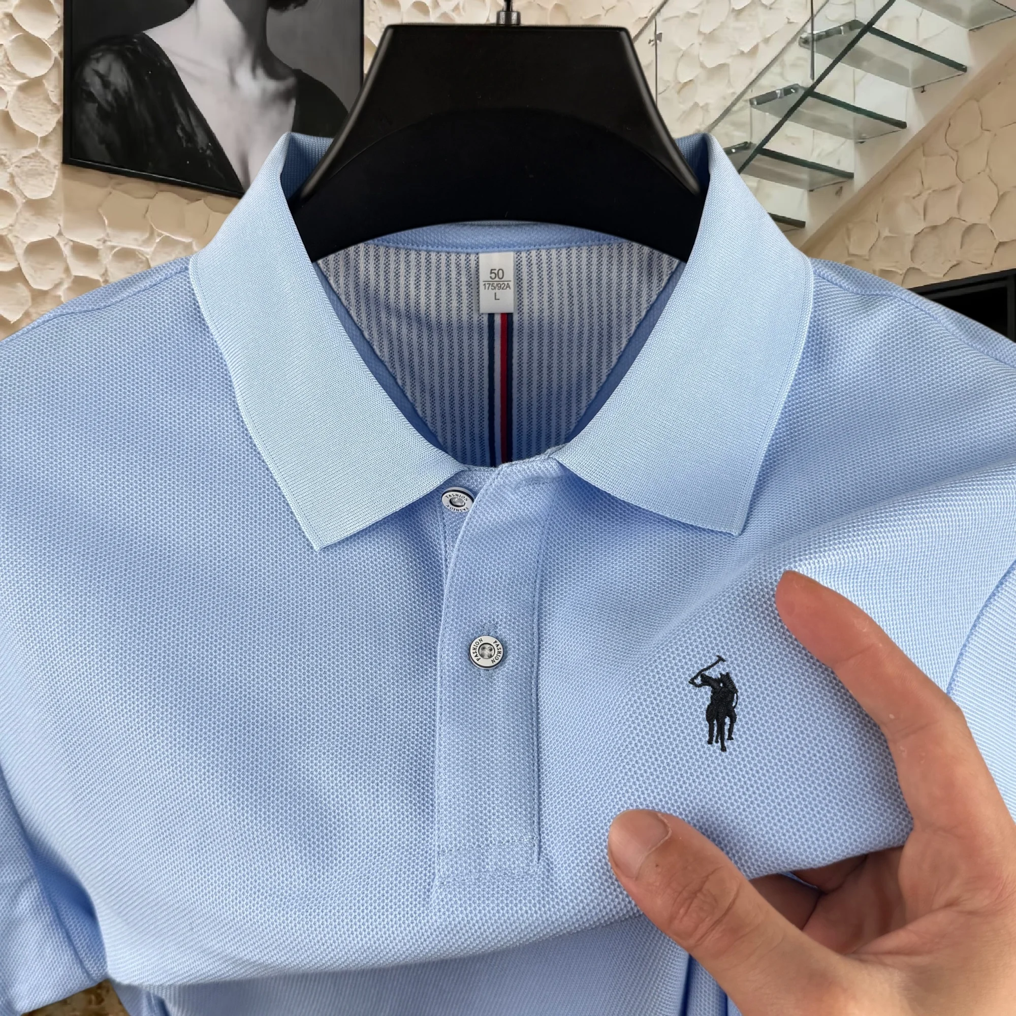 Summer Golf Clothing - 100% pure cotton high-end brand men's