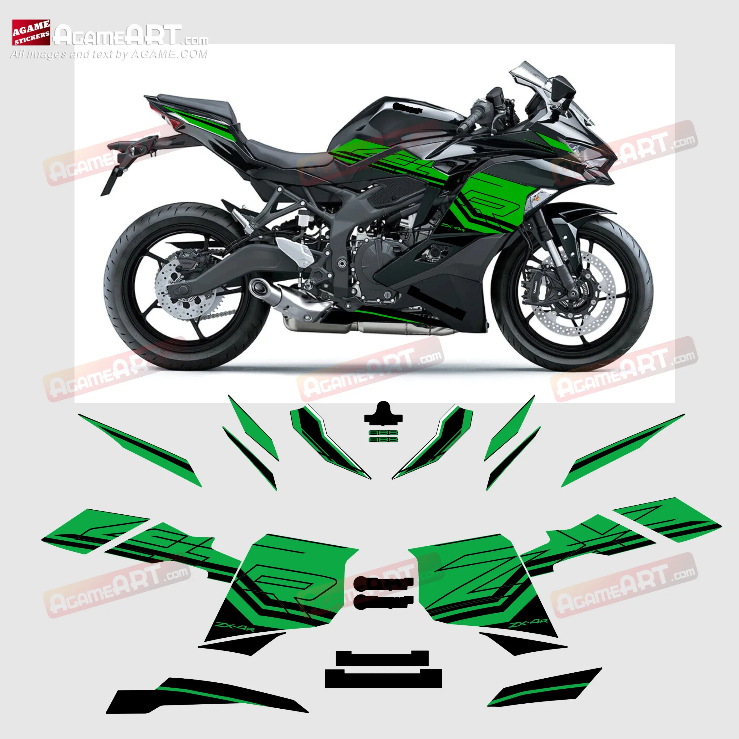 Naklejki na motocykl dla ZX4RR ZX4R ZX-4R RR 2023 KRT pełny nadruk samochodu naklejki odblaskowe naklejki dekoracyjne naklejki fairing