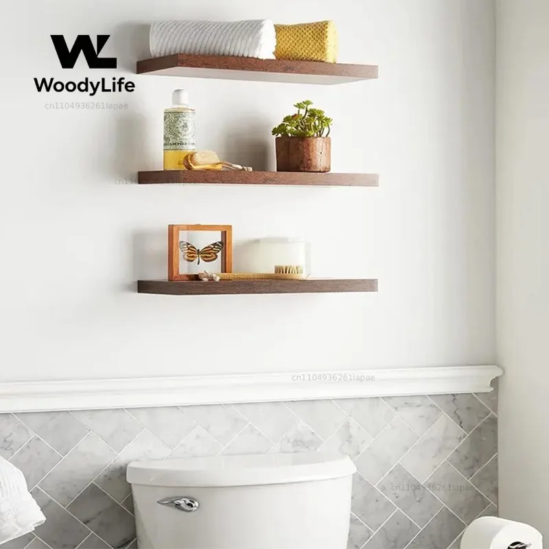 Wall Shelf Bedroom Wall Creative Word Baffle Storage Rack Floating Shelf Wall-mounted Wooden Rack